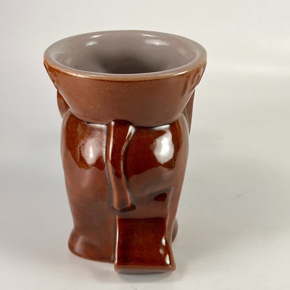 Vtg Frankoma Elephant Mug Cup Stoneware Glaze Brown Republican GOP Political 70s - Picture 4 of 13